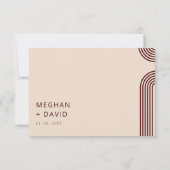 Cartons Réponse Bourgogne Rustique Boho Aronné Mariage moderne (Dos)