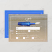 Cartons Réponse Bouteille Sur Mariage De Sable De Plage (Devant / Derrière)