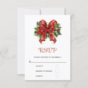 Cartons Réponse Bow de Noël Festif Rouge et Or