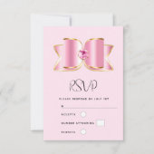 Cartons Réponse Bow en verre rose avec Mariage en pierre angulaire (Devant)