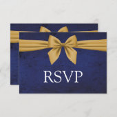 Cartons Réponse Bow or bleu foncé (Devant / Derrière)