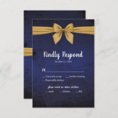 Cartons Réponse Bow or bleu foncé (Devant / Derrière)
