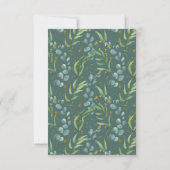 Cartons Réponse Branche dorée de eucalyptus rustique pour mariage (Dos)