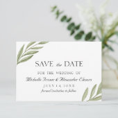 Cartons Réponse Branche élégante de verdure Faire part de sauvegar (Debout devant)
