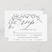 Cartons Réponse Branche minimaliste moderne Mariage feuilleté choi (Devant / Derrière)