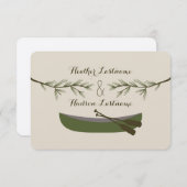 Cartons Réponse Branches à feuillage persistant + Mariage Canoë R. (Devant / Derrière)