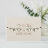Cartons Réponse Branches à feuillage persistant Rustic Mariage R.S (Debout devant)