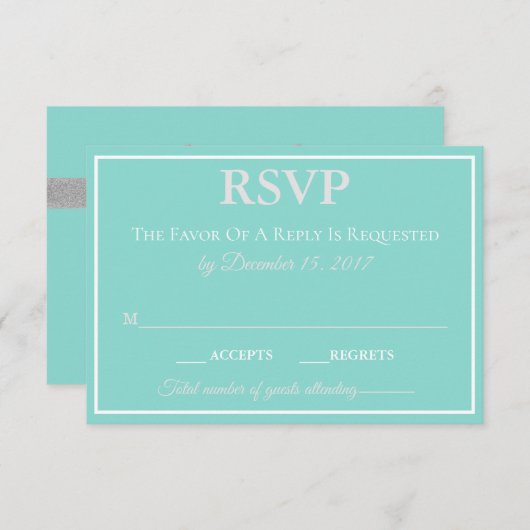 Cartons Réponse BRIDE Une Touche D'Argent Suite Mariage Traditionn (Devant / Derrière)