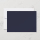 Cartons Réponse Bright Gold Navy Blue Floral Mariage (Dos)