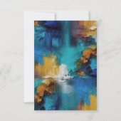 Cartons Réponse bronze Abstrait, style baroque bleu or (Dos)