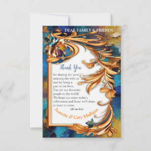 Cartons Réponse bronze Abstrait, style baroque bleu or