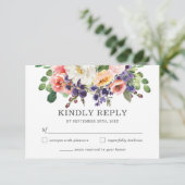 Cartons Réponse Brosse violet blanc Mariage Floral (Debout devant)