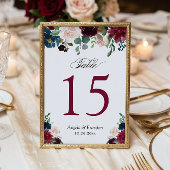 Cartons Réponse Brousse Bleu Bleu Floral Mariage Numéros de tablea