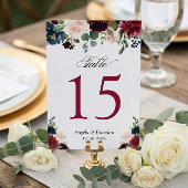 Cartons Réponse Brousse Bleu Bleu Floral Mariage Numéros de tablea