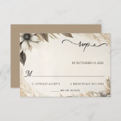 Cartons Réponse Brown Automne Bois Paperie Recyclé Mariage papier (Devant / Derrière)