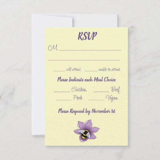 Cartons Réponse Bumblebebebe Lavender Fleur Jaune (Devant)