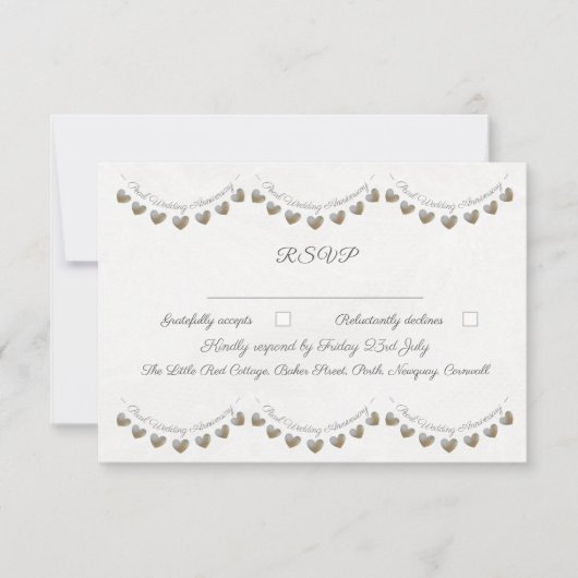 Cartons Réponse Bunting perle 30e anniversaire de mariage (Devant)