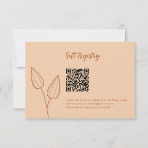 Cartons Réponse Burange Orange Mariage Cadeau registre QR Code