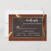 Cartons Réponse 🤵 Burgundy Gold Elegant Inky Mariage Abstrait (Devant)
