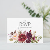 Cartons Réponse Burgundy Marsala Blush avec Repas - Blanc (Debout devant)