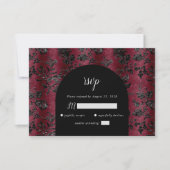 Cartons Réponse Burgundy Noir Damask Arch Dark Moody Mariage (Devant)