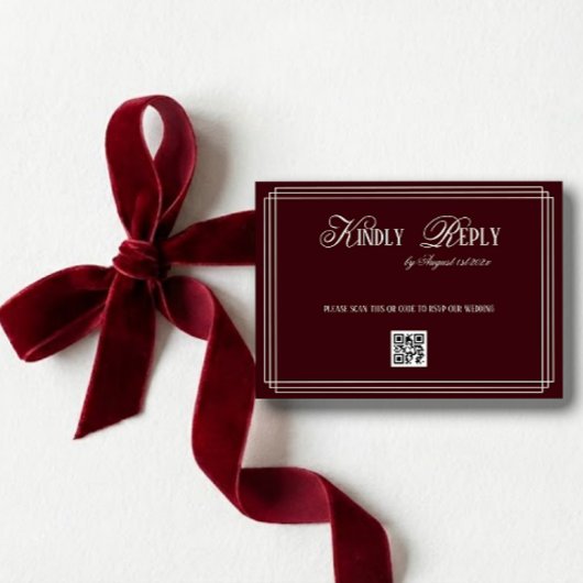 Cartons Réponse Burgundy Old Money Wedding