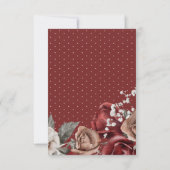 Cartons Réponse Burgundy Red Roses Floral Wedding (Dos)