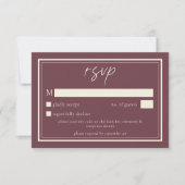 Cartons Réponse Burgundy Wine Minimalist Frame Wedding QR Code (Devant)