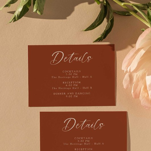 Cartons Réponse Burnt Orange Mariage Boho Détails
