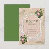 Cartons Réponse Bush Garden Green - roses roses douces (Devant / Derrière)