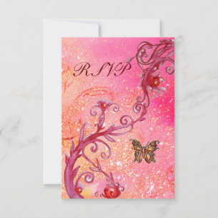 Cartons Réponse BUTTERFLY DANS SPARKLES RSVP, Élégante fête de mar
