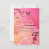 Cartons Réponse BUTTERFLY DANS SPARKLES RSVP, Élégante fête de mar (Dos)