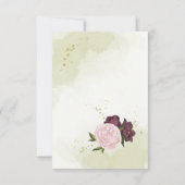 Cartons Réponse cabernet rose fleurs vert feuilles (Dos)