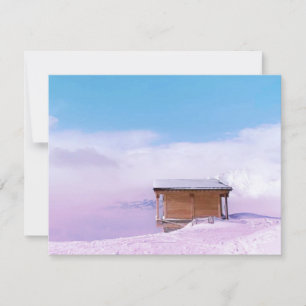 Cartons Réponse Cabine de montagne de neige française