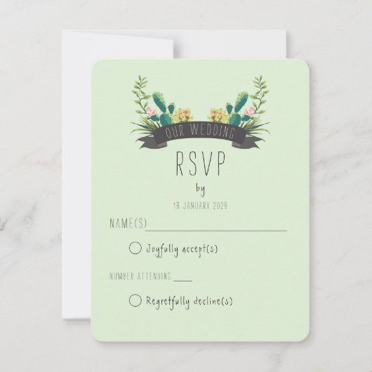 Cartons Réponse Cactus and Succulent Boho Wedding (Devant)