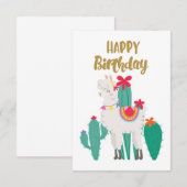Cartons Réponse Cactus Joyeux anniversaire (Devant / Derrière)