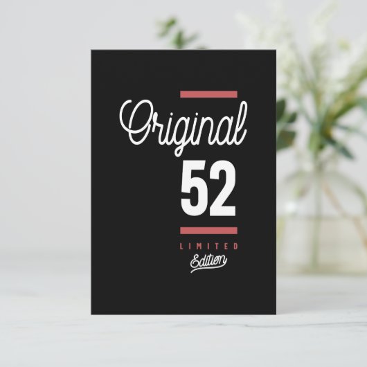 Cartons Réponse Cadeau Anniversaire 52 Ans (Debout devant)