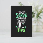 Cartons Réponse Cadeau de Noël | Bartender Sert Des Boissons Pour  (Debout devant)