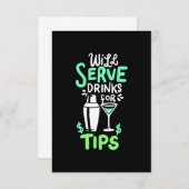 Cartons Réponse Cadeau de Noël | Bartender Sert Des Boissons Pour  (Devant / Derrière)