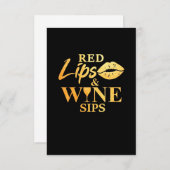 Cartons Réponse Cadeau de Noël | Lèvres Rouges Et Vins (Devant / Derrière)