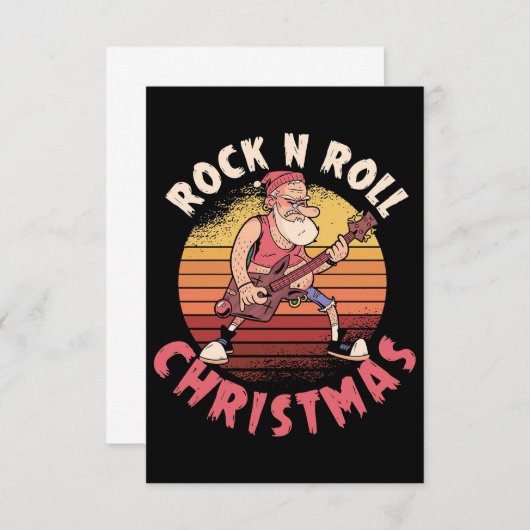 Cartons Réponse Cadeau de Noël | Rock N Roll Noël (Devant / Derrière)