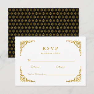 Cartons Réponse Cadre baroque Royal Black and Gold Ornamental