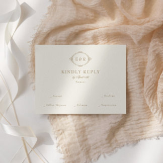 Cartons Réponse Cadre de mariage baroque romantique orné