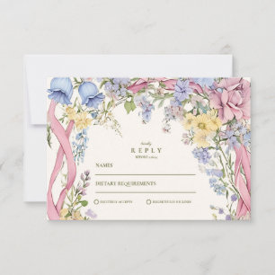 Cartons Réponse Cadre de mariage floral vintage