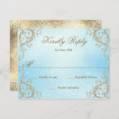 Cartons Réponse Cadre décoratif Bordure Bleu clair (Devant / Derrière)