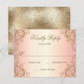 Cartons Réponse Cadre décoratif bordure rose gold (Devant / Derrière)