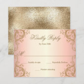Cartons Réponse Cadre décoratif Bordure Rose or (Devant / Derrière)