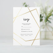 Cartons Réponse Cadre d'or géométrique moderne choix de repas mari (Debout devant)