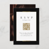 Cartons Réponse Cadre Elegance Black Simple Modern Classy Code QR (Devant / Derrière)