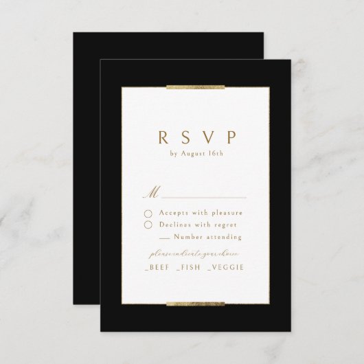 Cartons Réponse Cadre Elegance Noir Simple Moderne Classique Maria (Devant / Derrière)